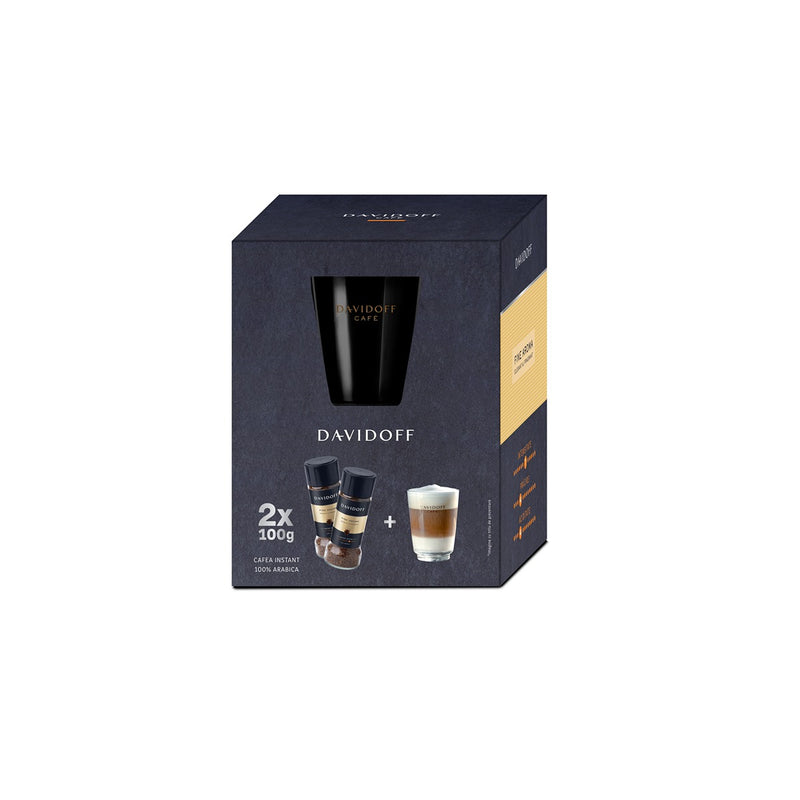 Pachet Davidoff Fine Aroma 2 x 100g & pahar transparent